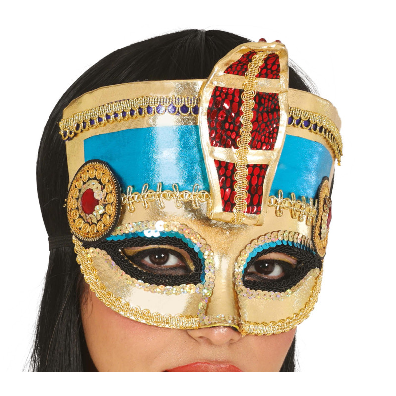 Staroveká egyptská maska Kleopatry s hadom